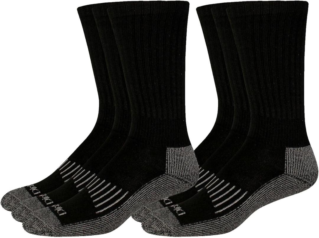 Dickies Men's Heavyweight Cushion Compression Work Crew Socks ( 6 Pairs)  Shoe Size: 12-15