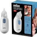Braun Electric Nasal Aspirator  Mucus Remover, Blocked Nose Relief for Newborn, Baby and Toddler, Electric Suction Power, 2 Suction Levels, 2 Nose Tip Sizes, Dishwasher Safe, FSA and HSA Eligible
