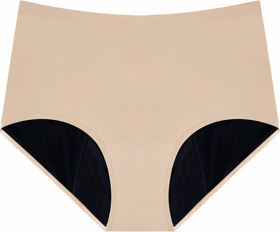 AIRCUTE Super Absorbent Incontinence Underwear for Women Leak Proof Heavy Bladder Leakage Night Briefs 150ML(Beige, X-Large)
