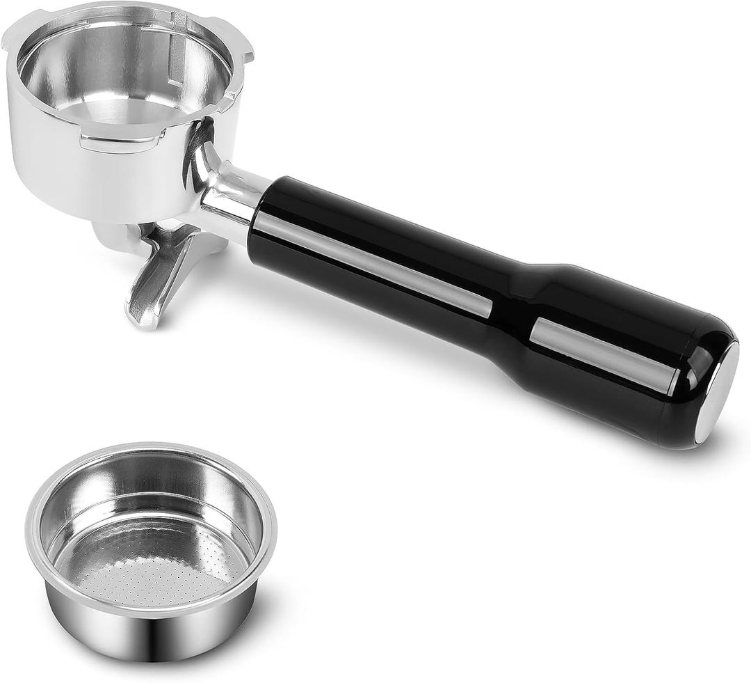 54mm Stainless Steel Portafilter for Bambino, Double Spouts Portafilter with Filter Basket Removal Tool Compatible for Breville Bambino, Bambino Plus, Barista Express, Barista Pro and Infuser
