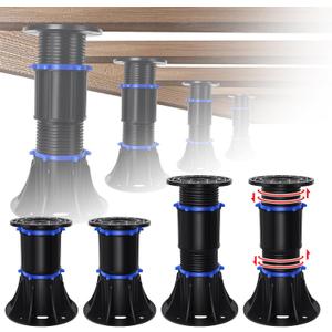 YHK 4PCS Adjustable Height Bed Support Legs 8.4-13.5 inch, Bed Frame Support Legs for Bed Slat, Bed Support Reinforcement Parts Bed Frame Support Replacement