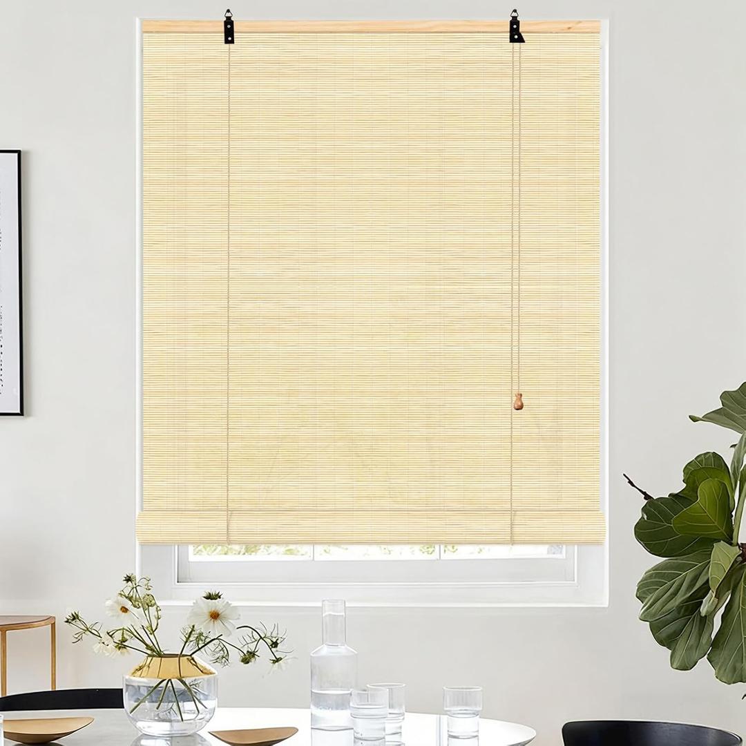 Bamboo Blinds for Door Window - Bamboo Roll Up Shades for Windows 42Wx72L Light Filtering Bamboo Roller Shades for Indoor Outdoor Home Patio Porch