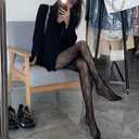 TISTIPPL Fishnet Stockings Fashion Letter Tights for Women Lace Leggings High Waisted Pantyhose Stockings (Black)