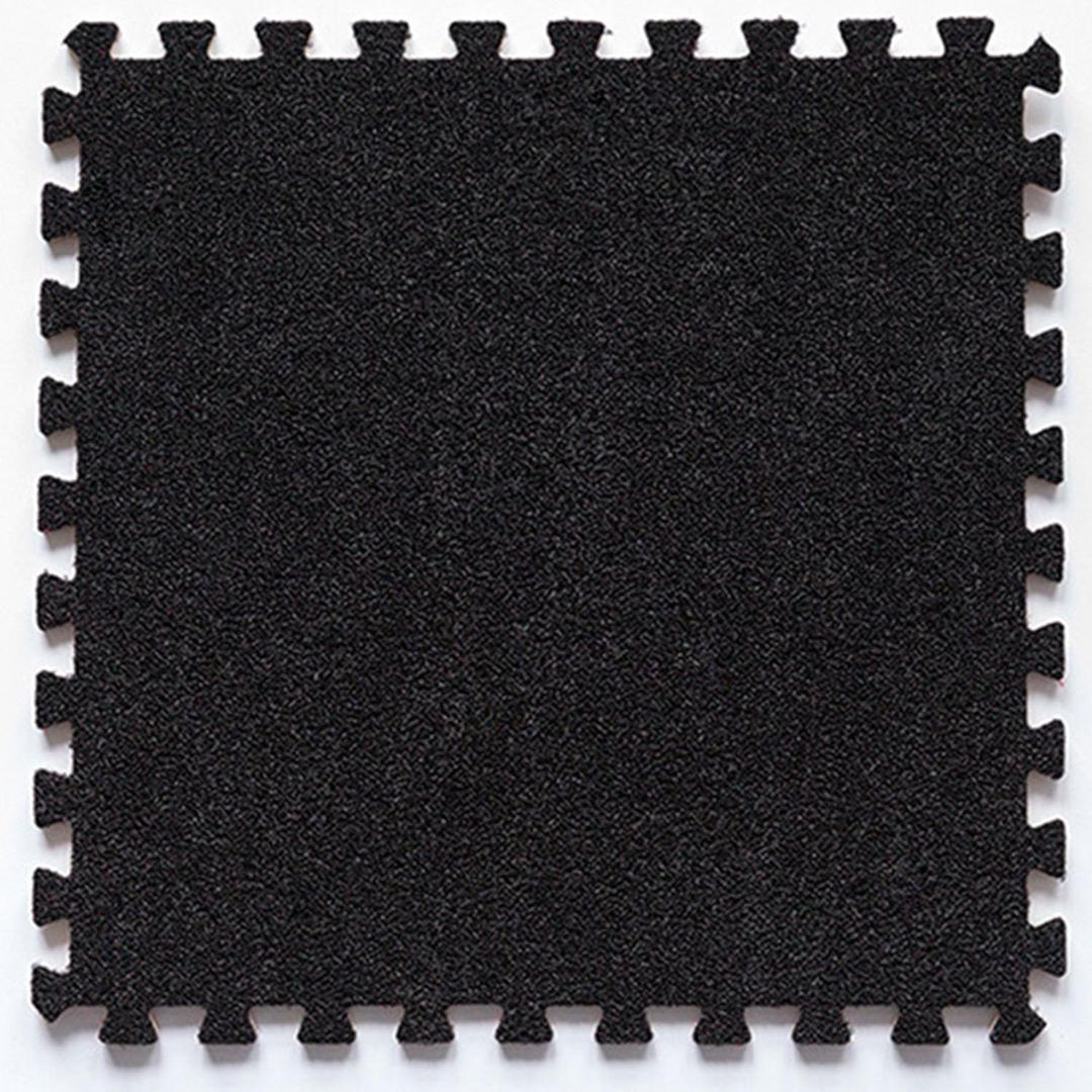 EVA Foam Interlocking Carpet Tiles, Thick and Soft, Durable Carpet Squares, Seamless Appearance Area Rug Tile, Easy to Install, 16 Tiles - 16 Sq Ft, Black