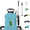 4000mAh Battery Powered Backpack Sprayer 3Gallon, Electric Weed Sprayer Killer with 3 Mist Nozzles & USB Rechargeable Handle & Retractable Wand, Garden Pump Sprayer Bottle for Lawn,Garden (12L-Blue)