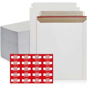 150 Pack 7x9 inches Rigid Mailers  Self-Seal White Cardboard Envelopes  Heavy-Duty Mailing Supplies for Documents, Photos, Magazines, and Literature