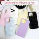 Hython for iPhone 16 Pro Case Cute Polka Dot Aesthetic Design Simple Cover 6.3", Thin Slim Anti-Scratch Soft TPU Bumper Shockproof Rubber Protective Phone Cases for Women Girls Girly Boys, Yellow