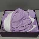 Bathrobe for Women, 100% Cotton Spa Robe, OEKO-TEX, Terry Velour, Knee Length (Runs Small, Size Up) (Large, Lavender Purple)
