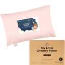 Mini Toddler Pillow with Pillowcase - 9x13 My Little Dreamy Travel Kids Pillow for Sleeping, Toddler Bed, Small, Tiny, Organic Cotton Pillowcase, Soft & Breathable, Kids 2-4 Years Old (Mist Pink)