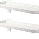 Slatwall Shelves 24x10 Inch, Slatwall Accessories for Retail, Garage, Home Storage, Heavy Duty Slat Wall Hanging Shelf (2, White)