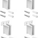 2 x NIIIYTYB 4Pcs Closet Shelf Brackets Wire End Bracket Holders for Closetmaid Shelving Wall Mount Support Hardware with Plastic Caps Closet Shelf Bracket Set for Rubbermaid Closet System