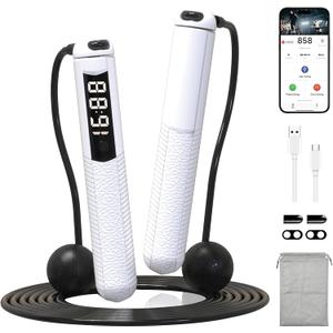 Cordless Gravity Jump Rope, Smart Jump Rope with Counter for Gym, Fat Burning & Calorie Burn, APP Data Analysis, Home Workout Equipment for Women Men