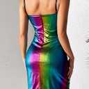 Women's Glitter Sequin Dress Adjustable Spaghetti Strap Fashion Sparkle Party Dresses (S)