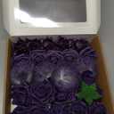 Ling's moment Artificial Flowers Fake Roses Faux Peony Foam Gardenia Combo for DIY Wedding Bouquets Centerpieces Arrangements Bridal Shower Party Home Decorations, Purple, 23pcs