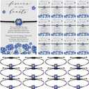 Qilery 50 Sets Forget Me Not Bracelet for Women Celebration of Life Memorial Sympathy Bangle with Prayer Cards Memorial Gifts for Loss Loved One