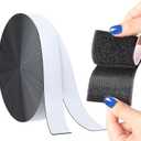 Industrial-Strength Hook-and-Loop Tape, 1.18" x 11.5', Super Strong Sticky Strips Roll for Home, Office, School, Car, Black