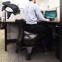 Ergonomic Balance Ball Chair Rolling Stool, Office Desk Exercise Ball Chair with Brakeable Wheels, Realigns Curved Spines and Relieve Back Pain