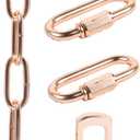 Lighting Pendant Chain, Heavy Duty Chain for Light Fixture, Mirror or Picture Suspension Chain in Antique Brass Finish, Multiple Specifications (Rose Gold,12)
