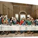 the Last Supper Canvas Wall Art - Leonardo da Vinci Classic Art Reproductions Famous Painting Print Framed Picture for Kitchen Dinning Room Office Hallway Home Decor Gift-29"x58"