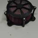 PSLER Air Cleaner Intake Filter System Kit Contrast Cut for Twin Cam EVO Dyna FXR Softail 1993-2015 and Touring Road King Electra Glide Street Glide 1993-2007 (Red)
