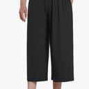 Women's Plus Size 1XL Capri Lounge Pants Wide Leg Lounge Capris