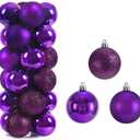 Mini Balls Ornaments for Christmas Tree - Shatterproof Hanging Balls for Birthday Valentine Wedding Party Christmas Tree Decorations (Purple)