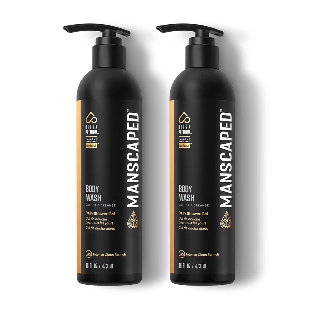MANSCAPED Mens UltraPremium Refined Body Wash, Luxurious Clean Formula Infused with Aloe Vera and Sea Salt, Refreshing and Nourishing Daily Shower Gel for Hydrating Skin, (16 oz), 2 Pack (16 Fl Oz (Pack of 2))