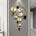 Large Wall Clocks for Living Room,Silent Non Ticking,Battery Operated Oversized Round Modern Wall Clock for Bedroom,Farmhouse,Office Wall Decor-17.8x30.7Inch (Golden)
