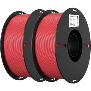 Creality PLA Filament 1.75mm PLA 3D Printer Filament, 2kg Cardboard Spool (4.4lbs), Dimensional Accuracy +/- 0.02mm, Fit Most FDM Printer (Red & Red 2-Pack)