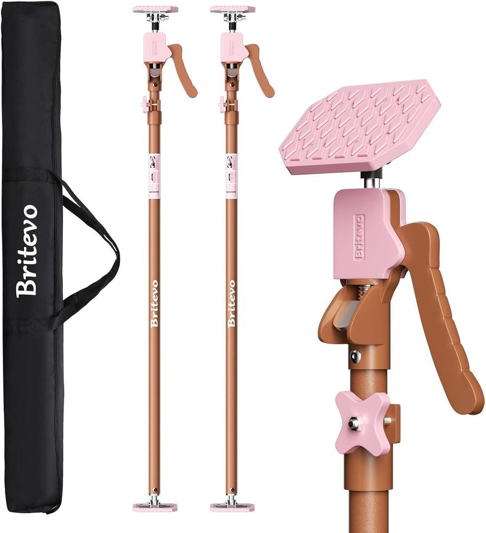 2PK Adjustable Telescopic Support Pole - Cabinet Jack, Heavy Duty Third Hand Support System, Support Road, Drywall Lift, Dust Barrier & Cargo Bar, 54-115", Holds 154lbs