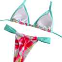 Thong Bikini Set for Women Triangle High Cut Cheeky Bathing Suit for Beach Pool Summer Swimwear (Pink, S)