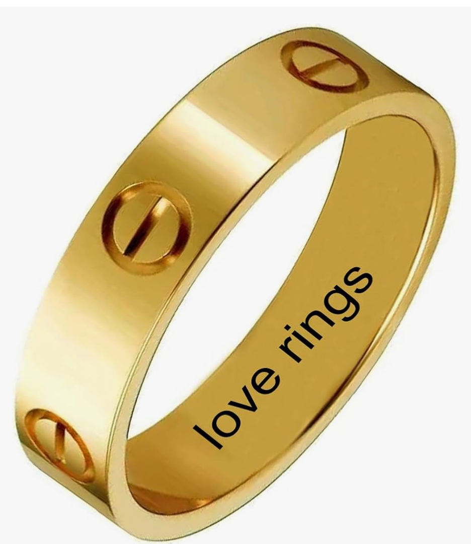 Love Ring For Women Men Girls Boys Titanium Steel 18K Gold Jewelry Unisex Adult Wedding Birthday Present Anniversary Best Gifts
