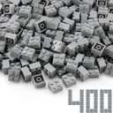 2x2 Bricks Light Gray Medium Stone Grey 400 Pieces Parts Building Creative Play Blocks Set Accessories Compatible with 3003 Major Brands Toys
