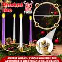Thyle 30 Pcs Metal Christmas Advent Wreath Rings Bulk Gold Advent Wreath Candle Holder Xmas DIY Taper Candle Rings Table Candelabra Holder for Church Supply Home Table Centerpiece Festival Decoration