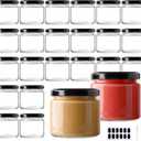 24Pack 5oz Glass Jars with Lids, 150ml Clear Small Mason Jars with 24 Stickers, Mini Canning Jar for Jam, Jelly, Honey, Pickles, Spice