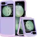 Annymall Samsung Galaxy Z Flip 5 Case with Hinge Protection, Heavy Duty Shockproof Drop Proof Full Body Protective Bumper Phone Cover for Galaxy Z Flip 5 5G (2023) (Purple)