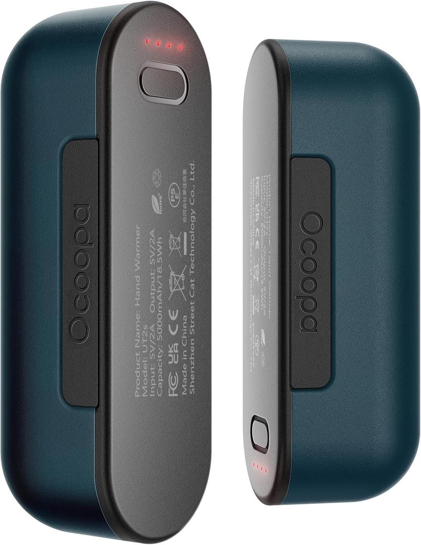 OCOOPA Hand Warmers Rechargeable 2 Pack, Magnetic Electric Handwarmer, 4 Levels Heat Up to 136, USB-C Portable Charger 10000mAh, Raynauds, Golf, Tech Gifts for Men, UT2s(MagTwins) (Blue)