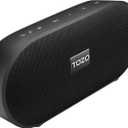 TOZO PA1 Large Bluetooth Speaker, 20W Powerful Portable Speaker with 2.0 Stereo Sound, Wide Soundstage & Deep Bass, 25H Playtime, IPX7 Waterproof Wireless Speaker, App EQ, Dual Pairing (Matte Black)