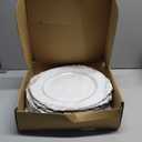 MAONAME Antique White Charger Plates, Round Plate Chargers for Dinner Plate, 13" Plastic Charger for Plates, Wedding Table Setting, Set of 12