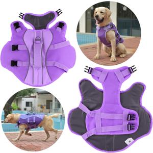 Dog Life Jacket Large, High Flotation Dog Life Vest for Swimming Boating, Reflective Puppy Lifejacket with Superior Buoyancy and Rescue Handle, Adjustable Safety Dogs Floating Vests