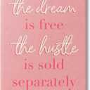 Stupell Industries The Dream Is Free Fashion Modern Pink Textured Word Design, 16.00" x 20.00", Gallery Wrapped Canvas
