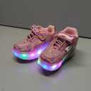 Nsasy Kids Roller Shoes Boy Girl Sneakers with Wheels Become Sport Sneaker with Led for Christmas Birthday Children Show Gift (Pink, 29)