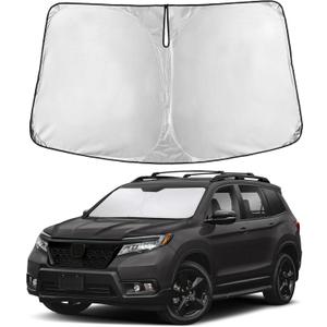 EcoNour Windshield Sunshade Compatible for Honda Passport 2019-2024 2025 2026, Sun Visor for Front Windshield & Window Sun Shade Cover, UV Heat Blocker & Protector, Car Accessories