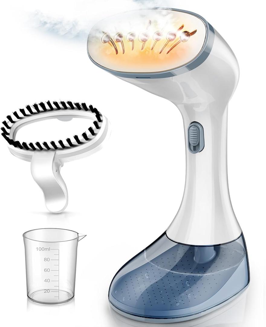 Steamer for Clothes, 1800W Fast Heat-up Clothes Steamer Handheld Garment Steamer with 3 Steam Settings, 380ml Water Tank, 9.8' Cord, Portable Travel Steam Iron for Removes Wrinkle Safe on All Fabrics (Grey)