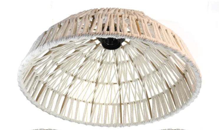 Osasy 3 Pack Boho lamp Shades Chandeliers Light Shades,Coastal Cage Dome Rattan Hanging Light Shade, Ceiling Light Covers Replacement,Bohemian lampshades