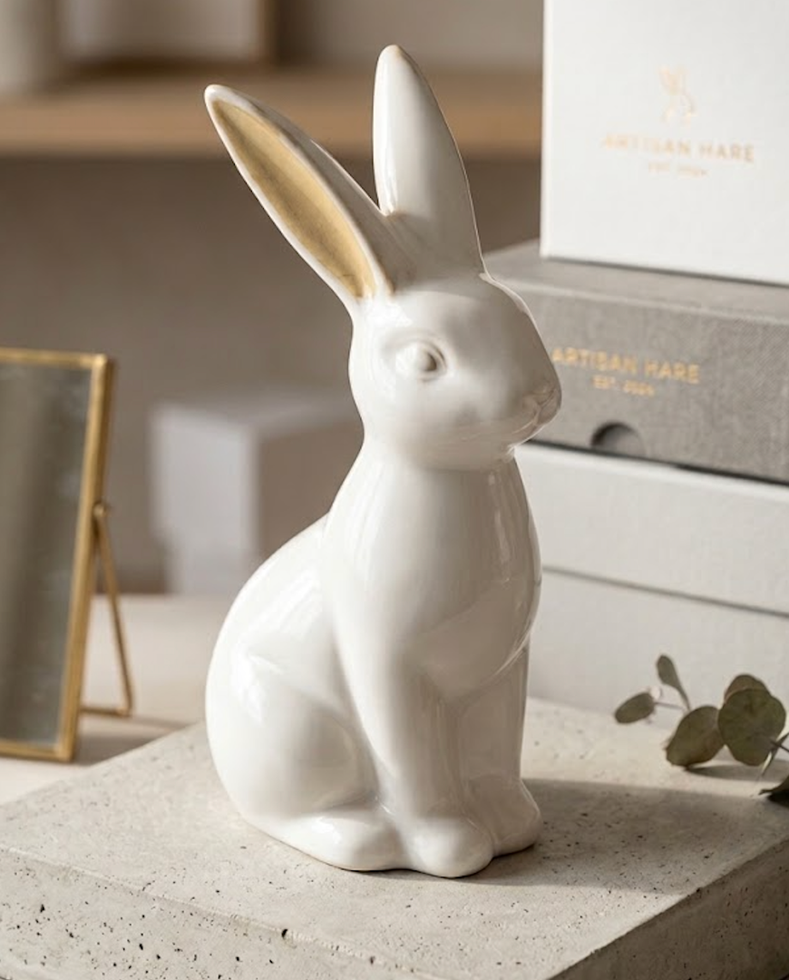 7.5" Ceramic Bunny Decor