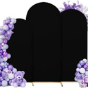SUKAIKEQA 3Piece Arch Cover Bundle – 7.2FT, 6.6FT & 6FT Stretch Spandex Backdrop Set – Wedding, Birthday & Photo Booth Arch Covers for Every Event
