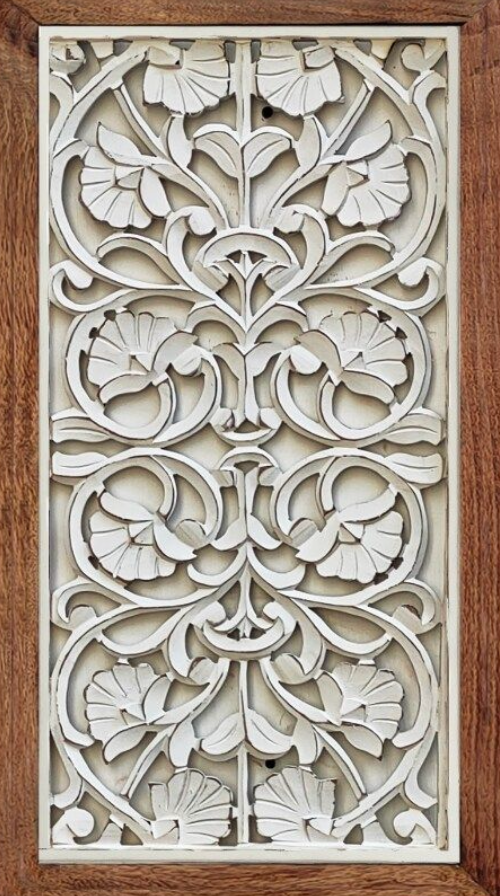 Crystal Art Gallery Two Tone Carved Wood Panel Decor 12 x 24 in  Rustic Boho Arched Wood 