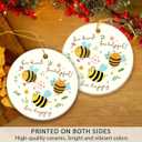 2 x Bee Christmas Ornament 2025 - Cute Bee Gifts for Women Men Boys Girls, Bees Lover Gifts for Friends Neighbors, Ceramic Christmas Ornaments for Tree Decor - Holiday Keepsake & Xmas Gift Exchange Idea