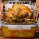8 Cups/ 63 Oz 4 Piece (2 containers + 2 Lids) Large Glass Food Storage/ Baking Containers with Locking Lids . Ideal for Storing food, vegetables or fruits. BPA Free & Leak Proof -Microwave, Oven Safe